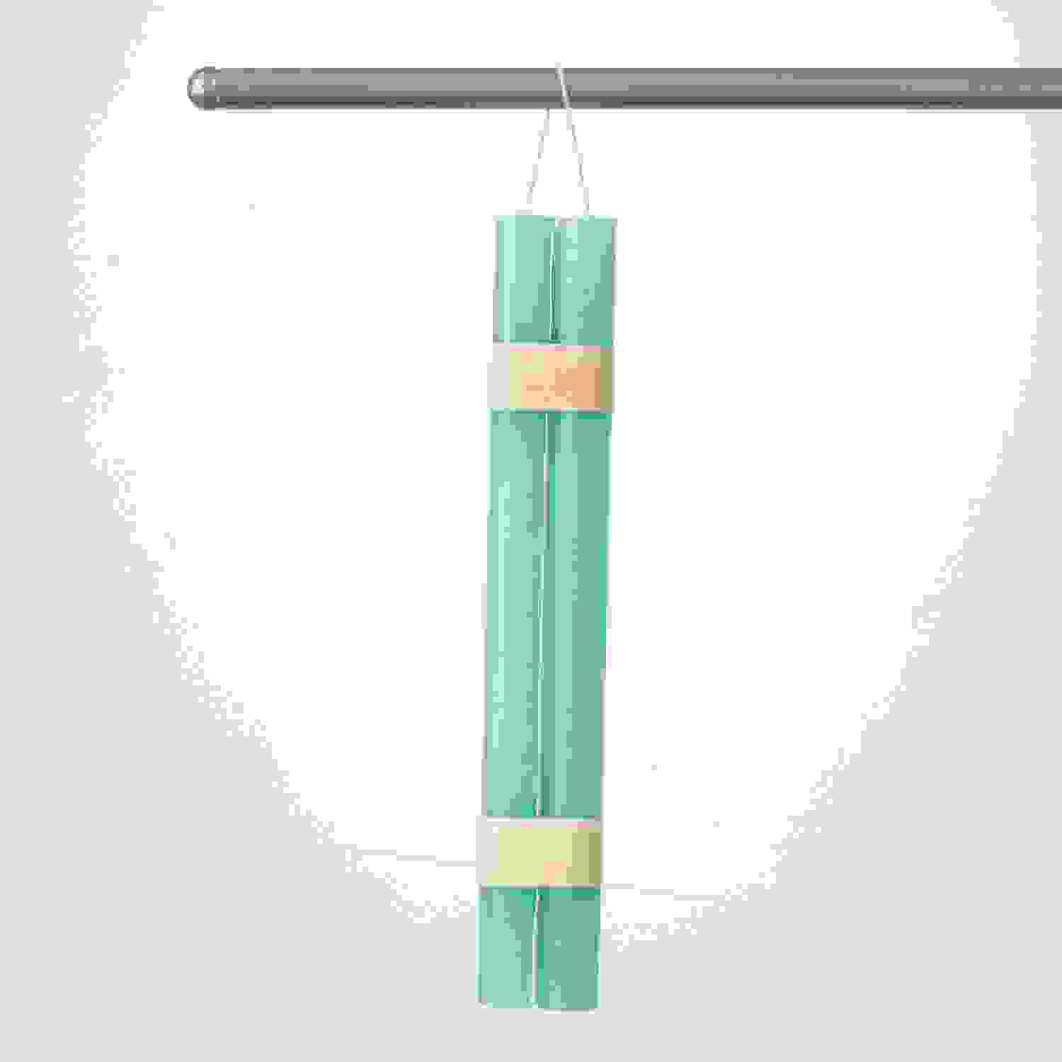 TURQUOISE TIMBER TAPER PAIR