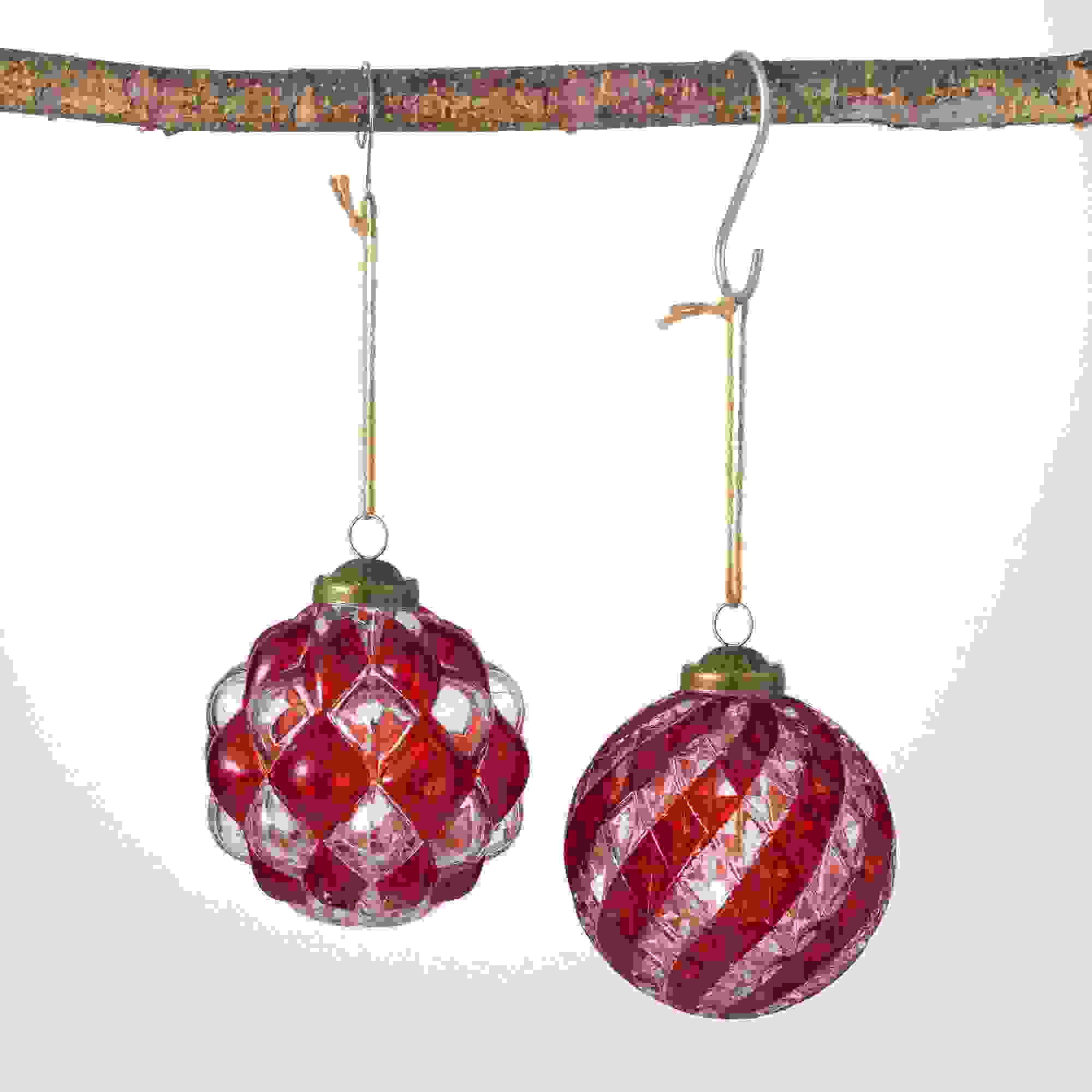FACETED BALL ORNAMENT SET