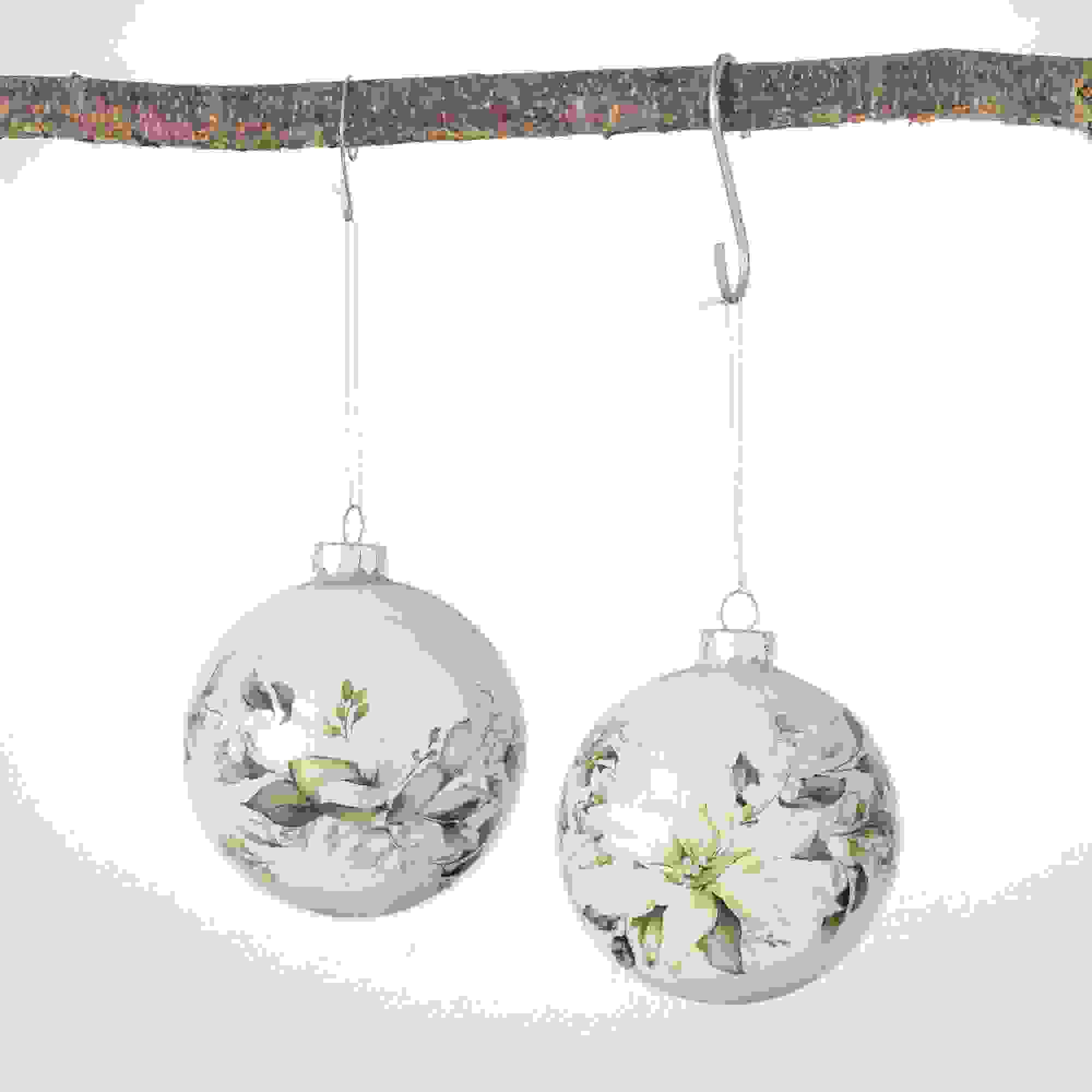 FLORAL BALL ORNAMENT SET OF 2