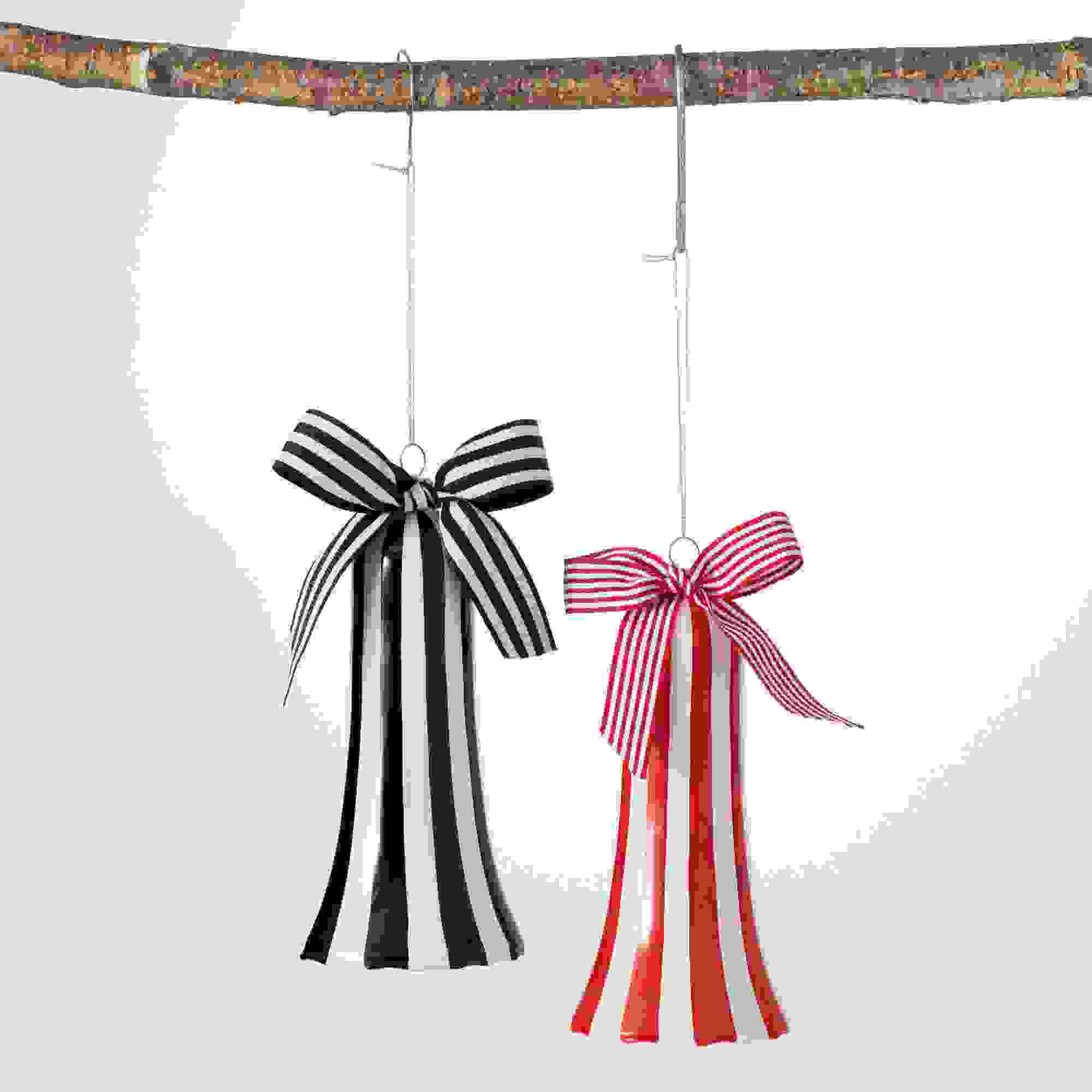 STRIPED BELL ORNAMENT SET OF 2