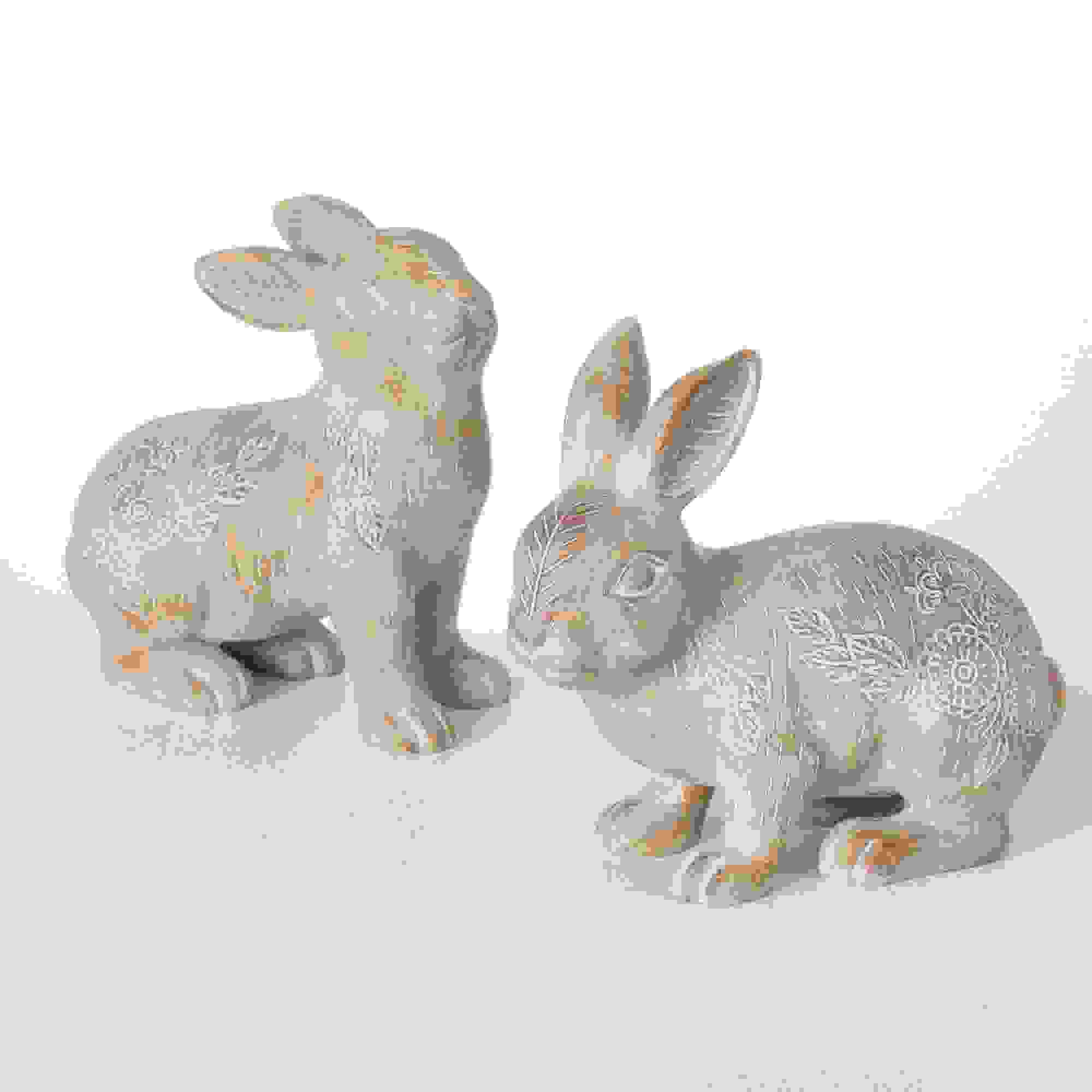 RESTING STANCE BUNNY STATUES