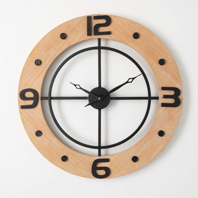 URBAN RING WOODEN METAL CLOCK