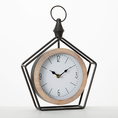 METAL PENTAGON DESK CLOCK