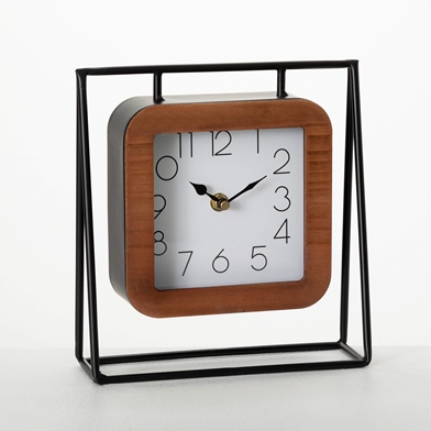 MODERN METAL FRAMED DESK CLOCK