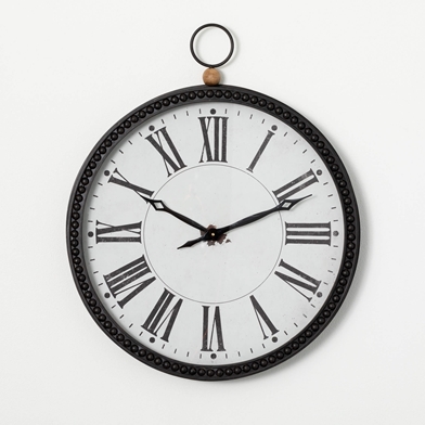 BLACK BEAD RIMMED WALL CLOCK