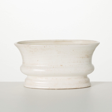 CERAMIC LOW OVAL PLANTER