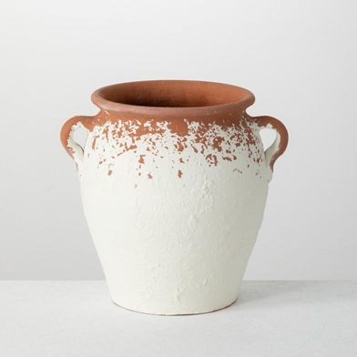 SPECKLED CLAY URN POT