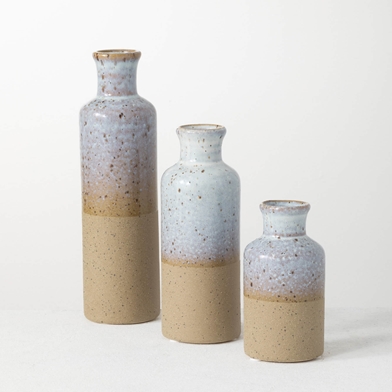 TWO-TONED BOTTLE VASE SET OF 3