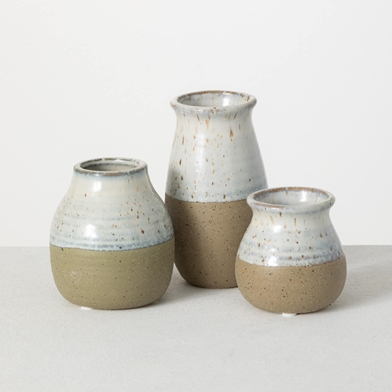 TWO-TONED VASE SET OF 3