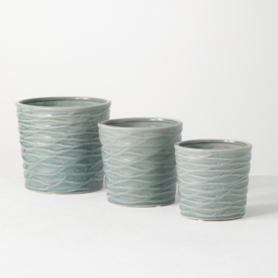 TEXTURED PLANTER SET OF 3