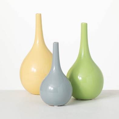 BRIGHT GLOSSY VASE SET OF 3