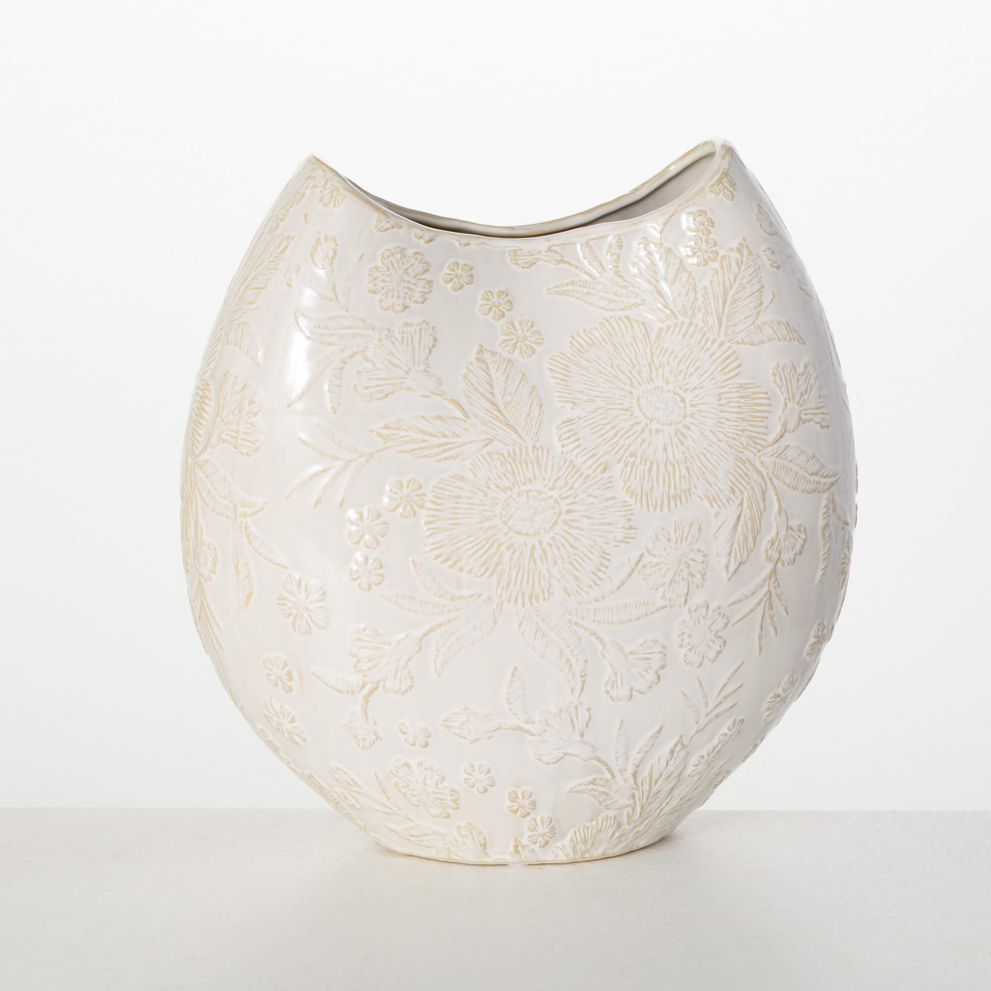 FLORAL OVAL VASE