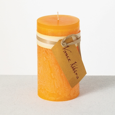 PUMPKIN TIMBER PILLAR CANDLE