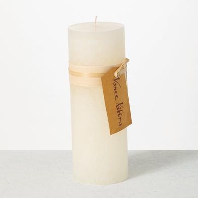 WHITE TIMBER PILLAR CANDLE