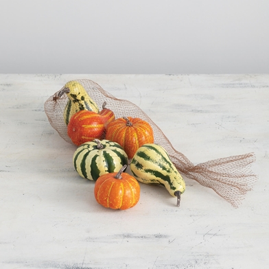 FAUX FALL GOURD SET OF 6