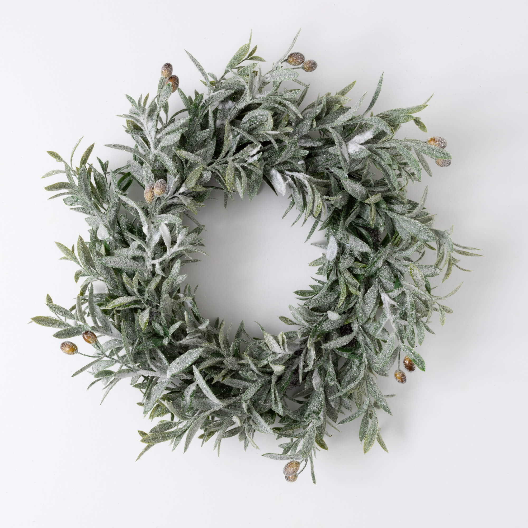 FROSTED OLIVE WREATH