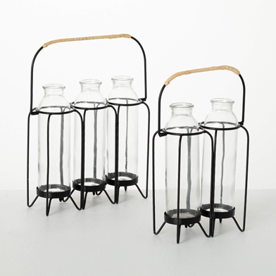 MODERN & METAL BOTTLE VASE SET