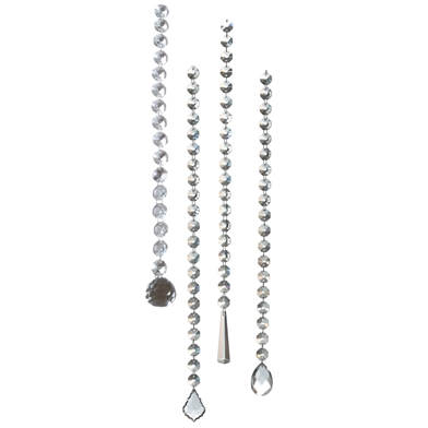 CRYSTAL DROP GARLAND 4 ASST