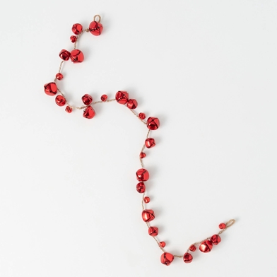 MIXED RED JINGLE BELL GARLAND