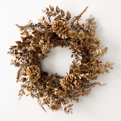 BURNISHED GOLD FOLIAGE WREATH