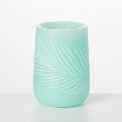 SCENTED TURQUOISE PALM CANDLE