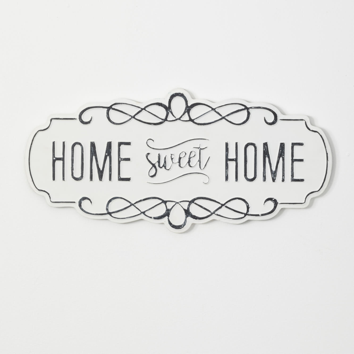 White Metal Home Sweet Home Sign 