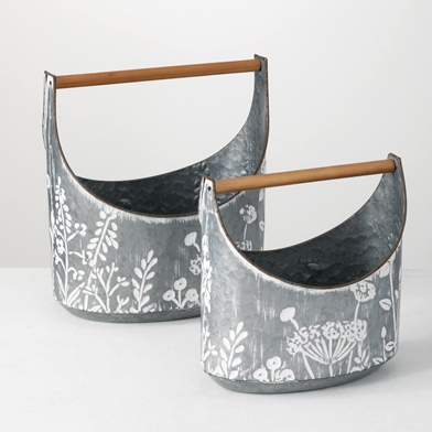 FLOWER TRUG SET WITH HANDLES