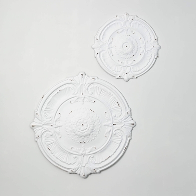 BRUSHED WHITE WALL MEDALLIONS