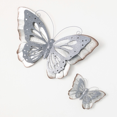 METAL BUTTERLY WALL DECOR SET