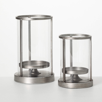 METAL GLASS PILLAR HOLDER SET