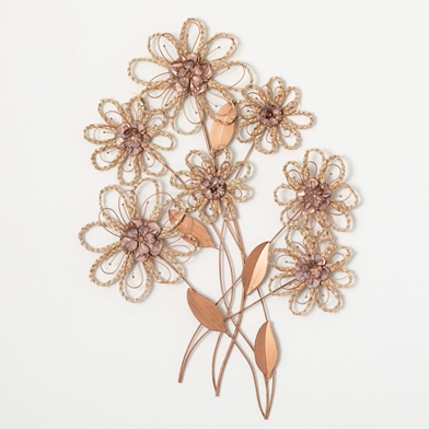 COPPER SEAGRASS FLORAL ARTWORK