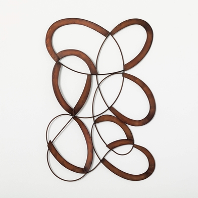 MODERN COPPER ELLIPSE WALL ART