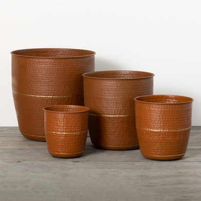 NESTED COPPER PLANTER SET OF 4