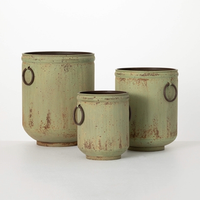 RUSTIC PATINA PLANTER SET OF 3