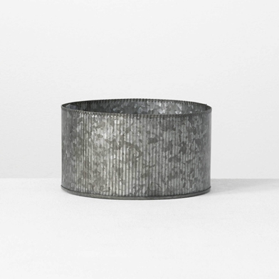 RIBBED GALVANIZED METAL POT