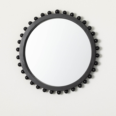 Sullivans Square Mirror with Weave Inset - Black