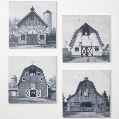 BLACK AND WHITE BARN WALL ART