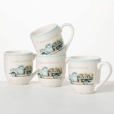 GYGI FLOWER TRUCK MUG SET OF 4