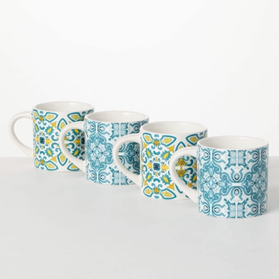 PORTUGUESE PRINT MUG SET OF 4