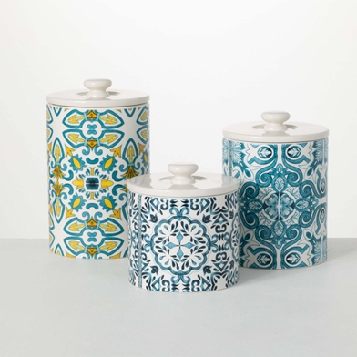 PORTUGUESE PRINT CANISTER SET