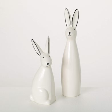 ABSTRACT PORCELAIN BUNNY SET 2