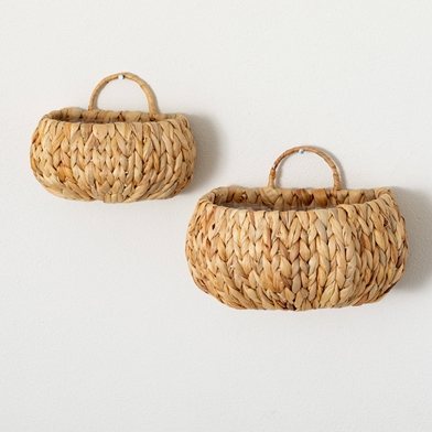 NATURAL WALL BASKET SET OF 2