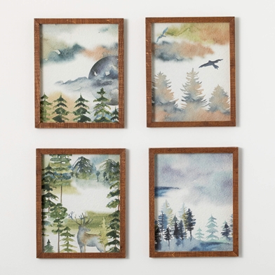 WOODLAND WATERCOLOR SET OF 4