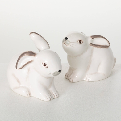 SWEET SITTING BUNNY FIGURINES