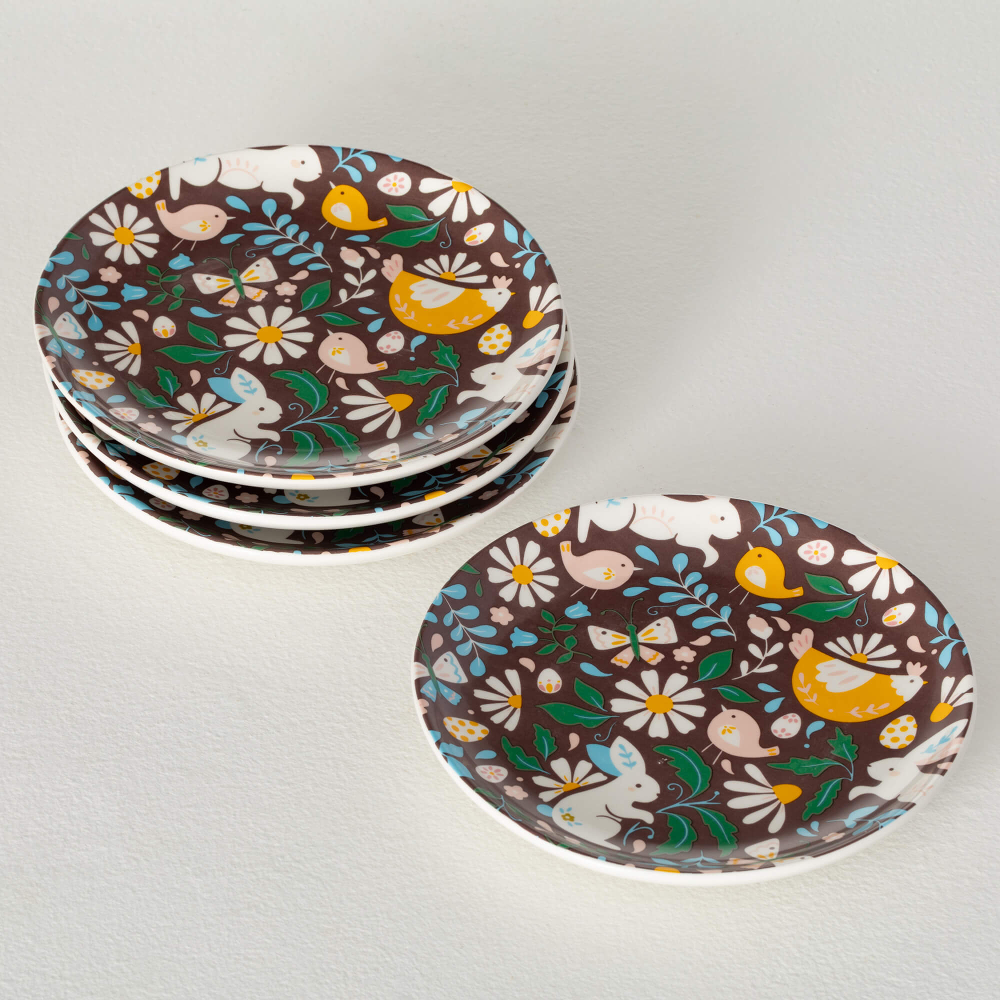 SPRING SALAD PLATE Set 4