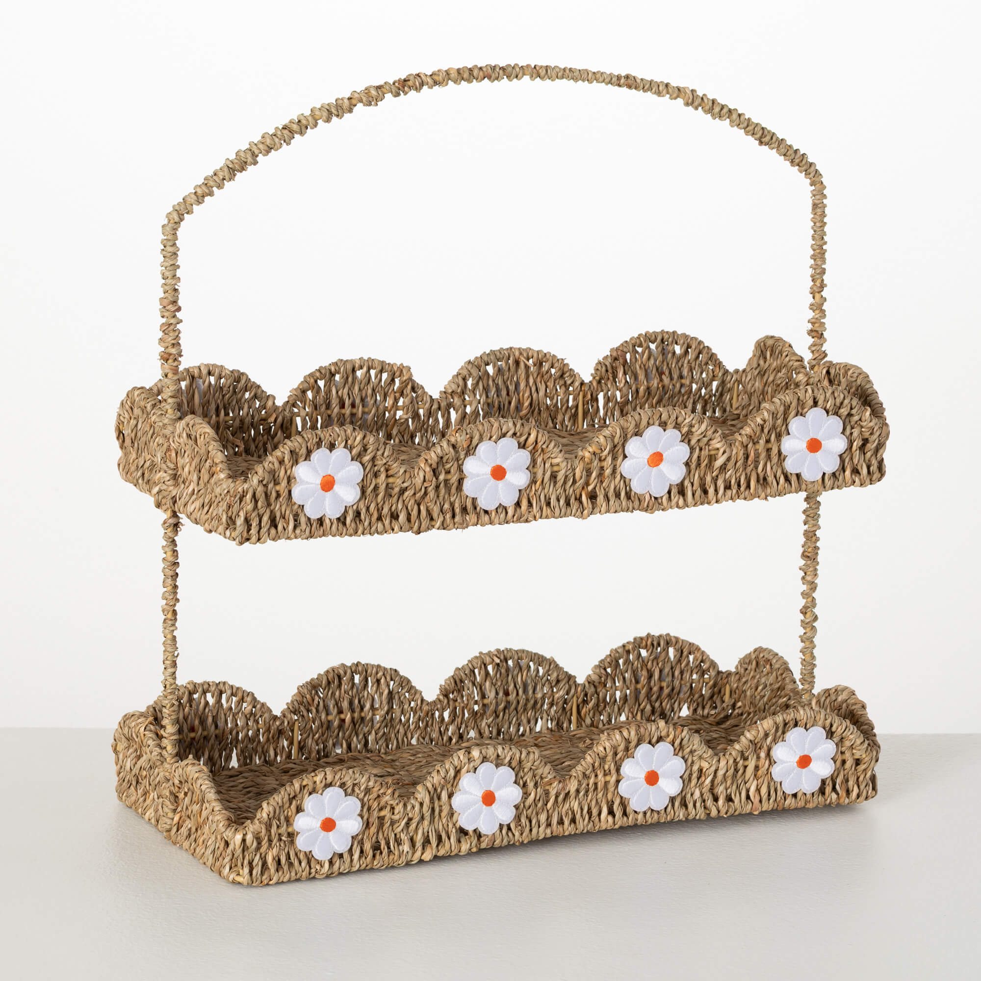 WOVEN TWO-TIER TRAY