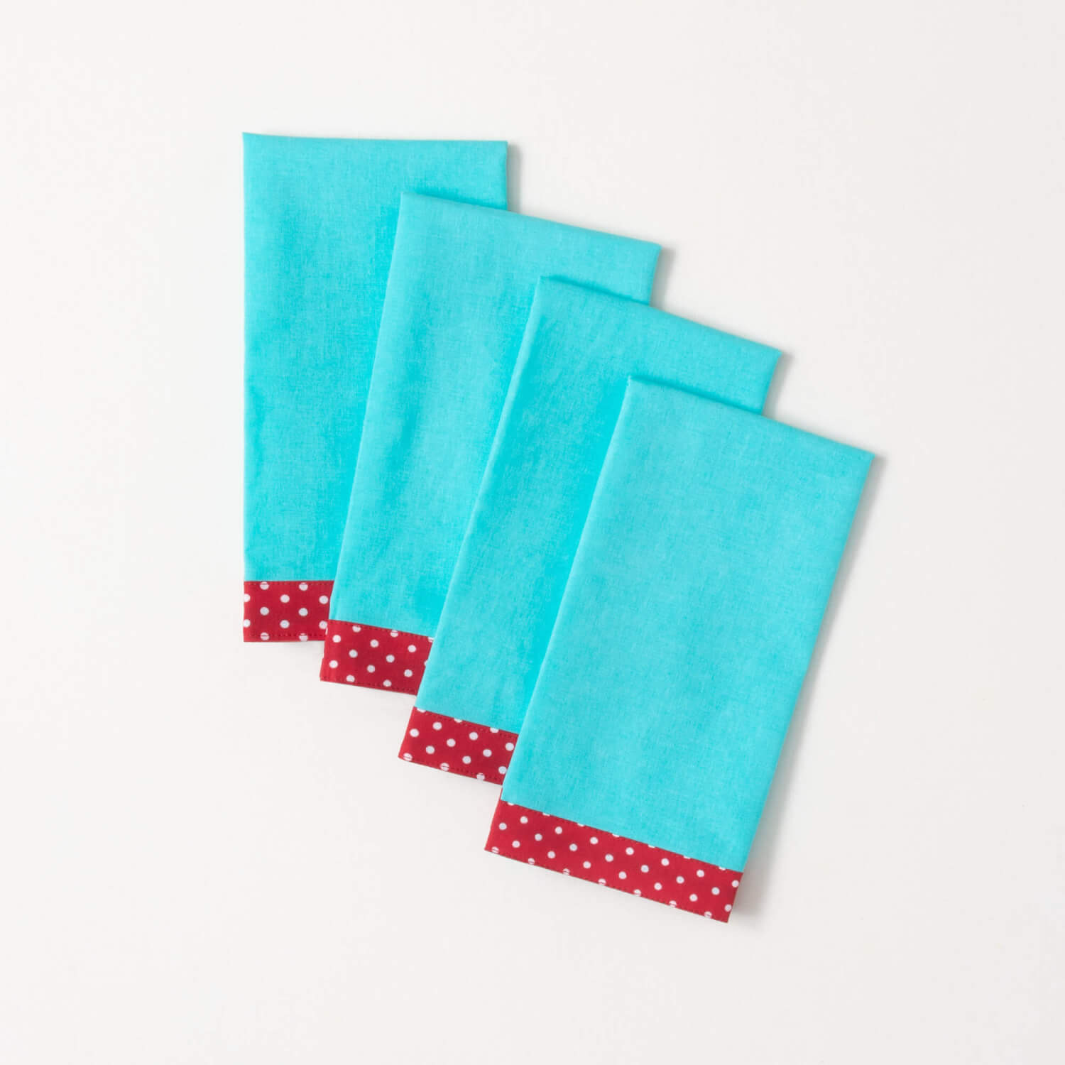 POLKA DOT TRIMMED NAPKIN SET 4