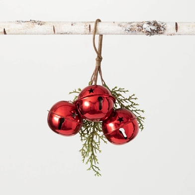 TRIO OF RED BELLS ORNAMENT