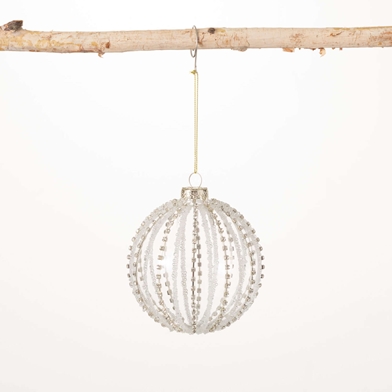 BEADED CRYSTAL BALL ORNAMENT