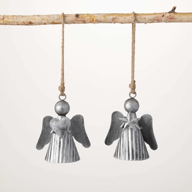 RUSTIC METAL ANGEL ORNAMENTS